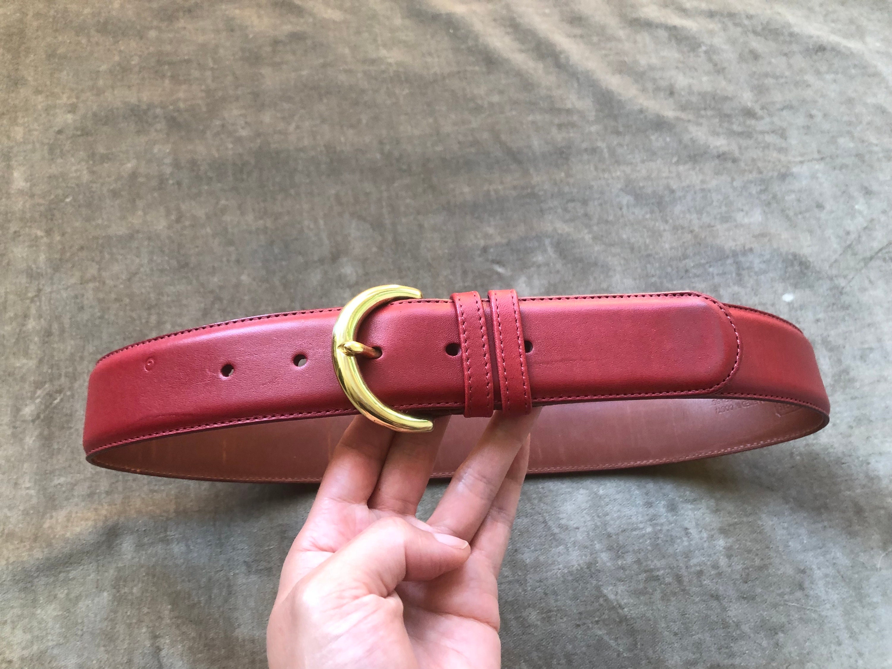 Vintage Coach Red Leather Belt Vintage Coach Red Snakeskin-Textured Leather | Mercari main image 2