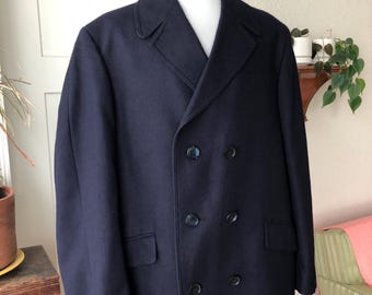 1970s 80s Alpaca Quitex Dark Navy Blue Hairy Pilly Peruvian Wool