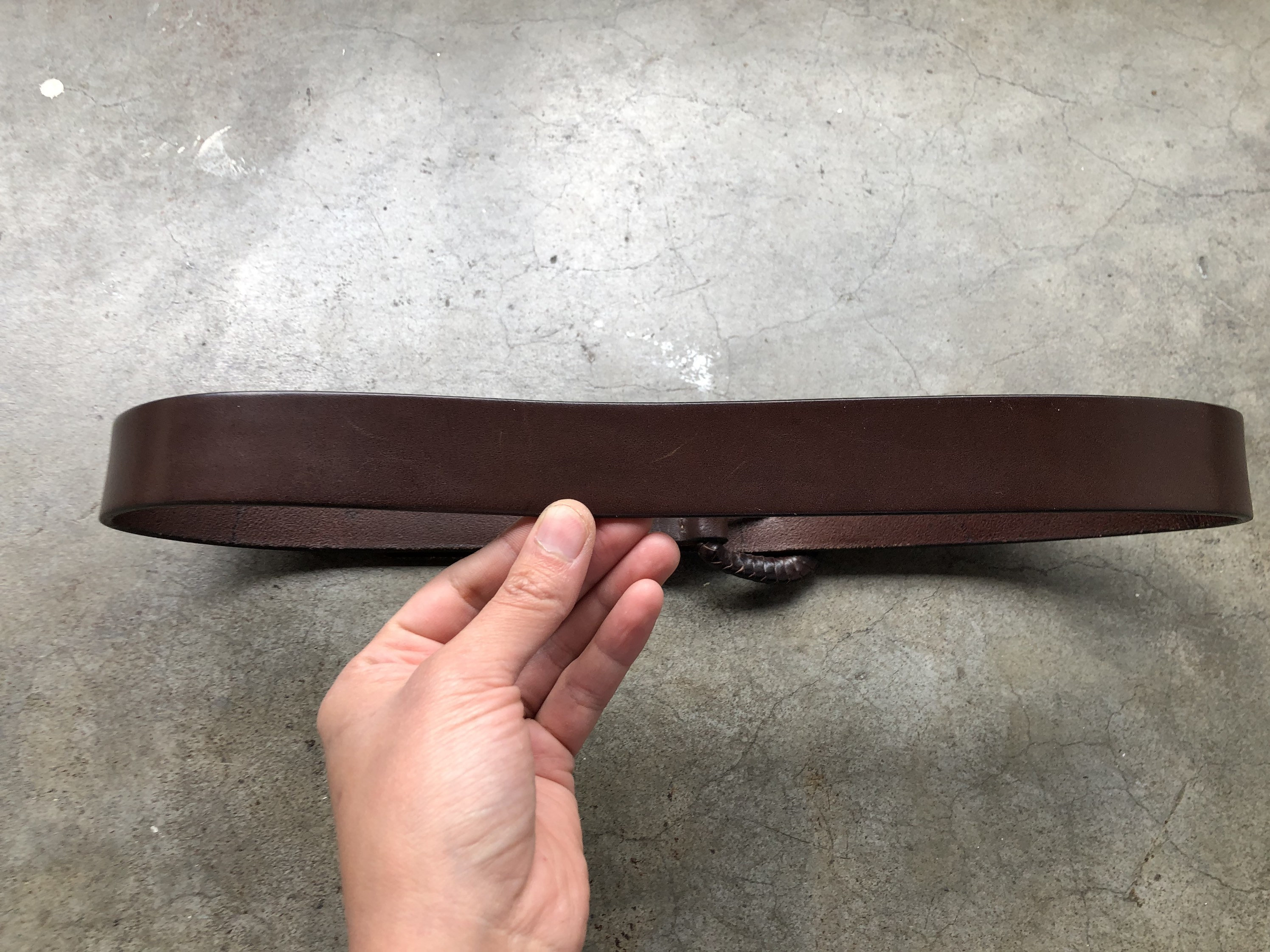VTG 1990 Dark Brown Eddie Bauer Endless Braid Leather Belt Silver Metal Buckle M Eddie Bauer Mens Braided Leather Belt Dark Brown Woven Brass  main image 4