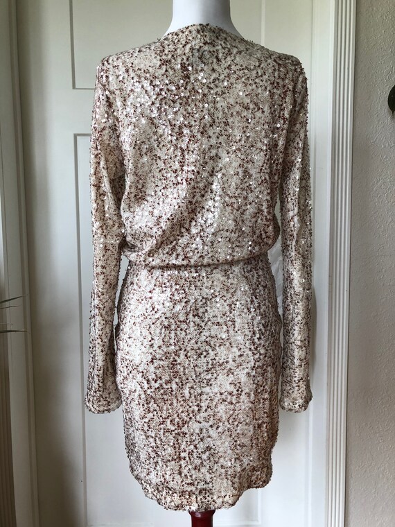 90s Shimmery Sequined Python Snake Skin Print Lon… - image 9