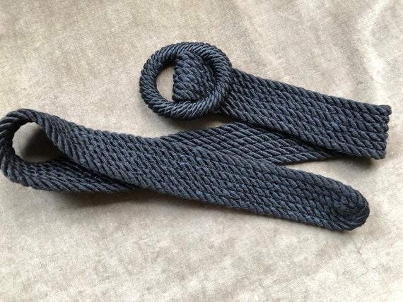 Chunky Thick Black Silky Satin Rope Woven Braided… - image 9