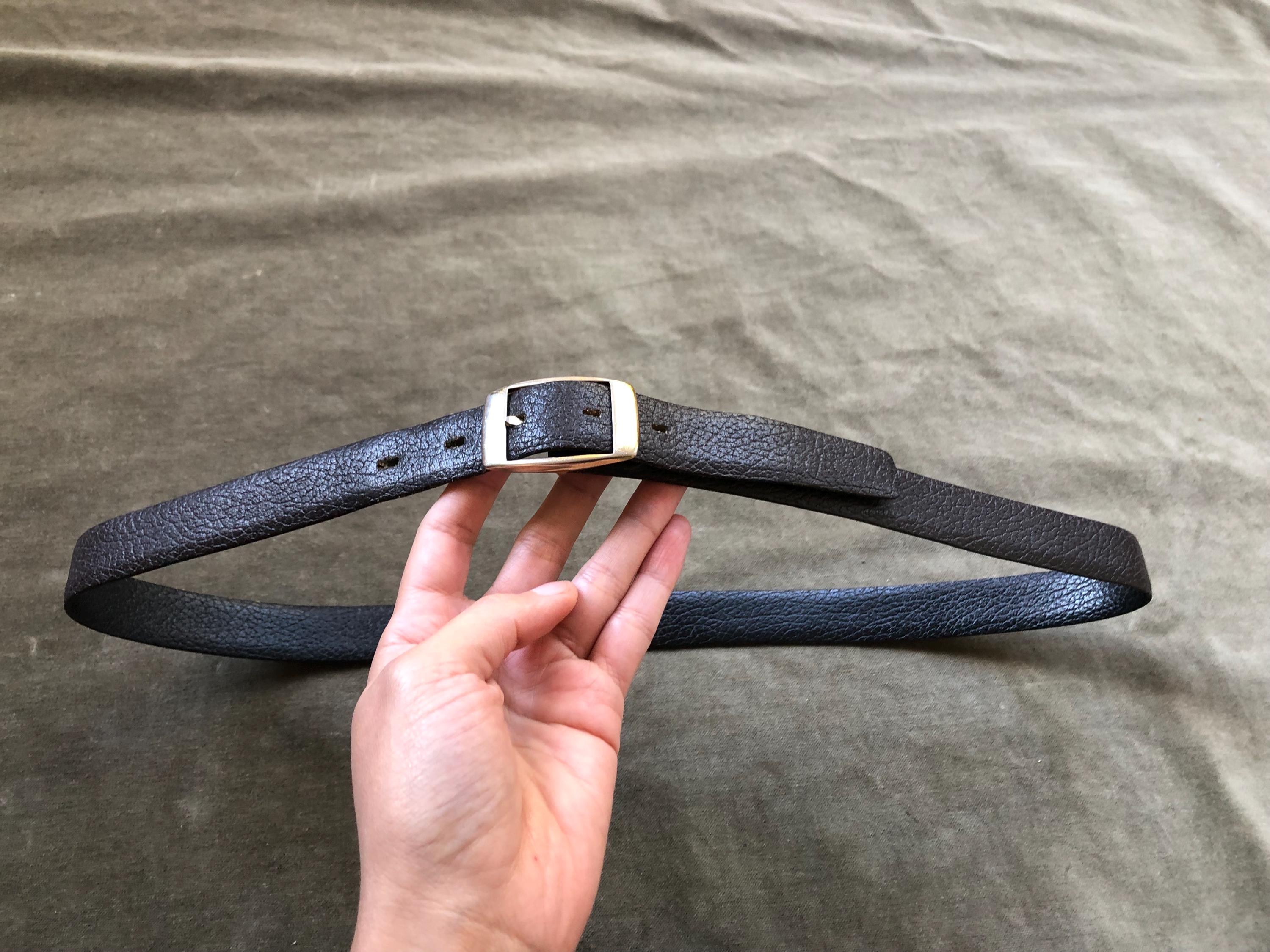 Vintage 60s-70s Vera Neumann wide leather belt brass