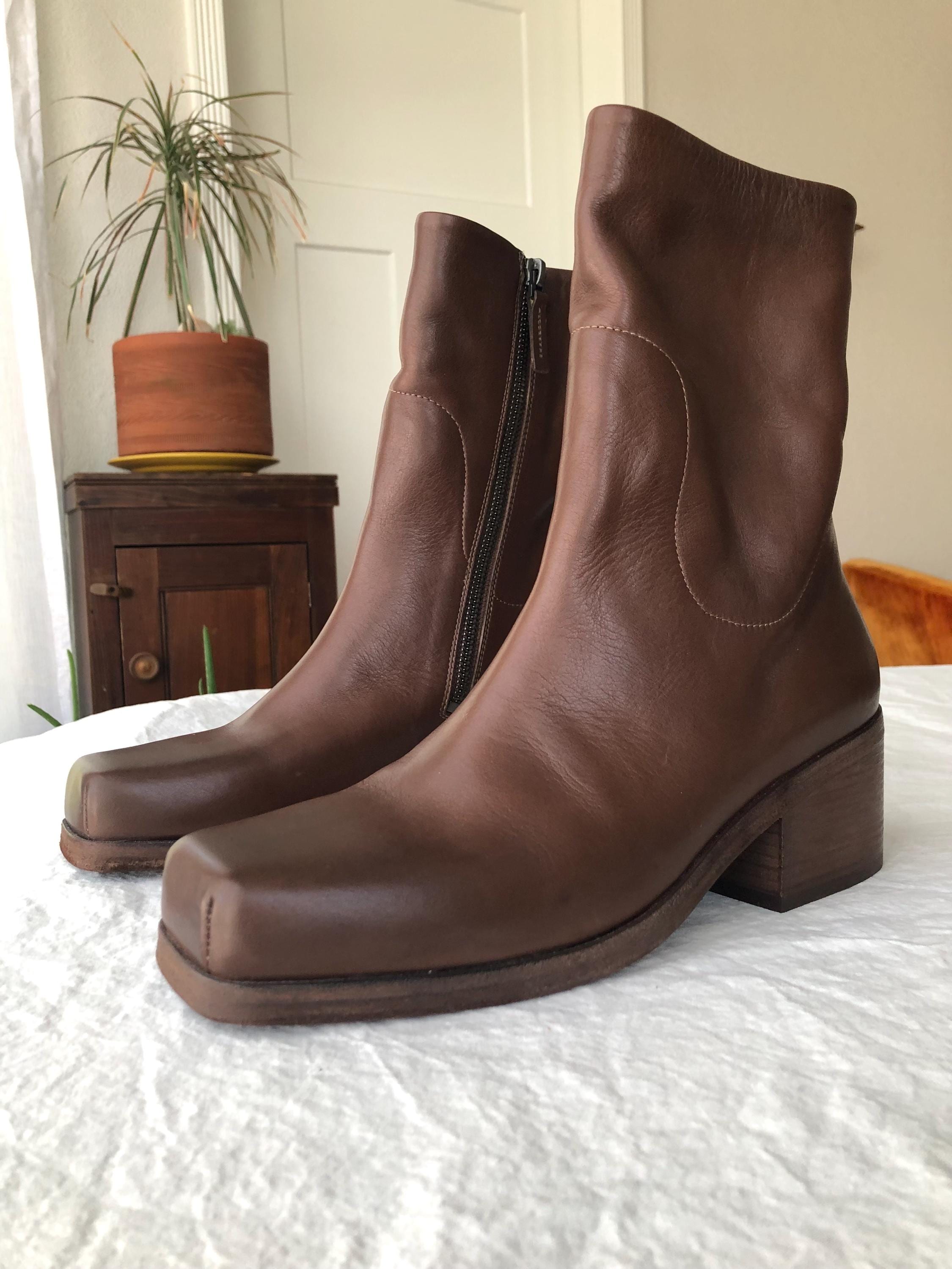 Marsèll Cassello 37 Brown Leather Boots Tall Slim Ankle Bullnose