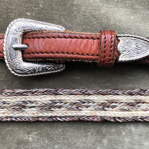 Gorgeous Woven Horse-Hair Leather Cowgirl Belt with Buckle size 28 Tooled Horse Hair Braided Edge Belt | Stetson main image 4
