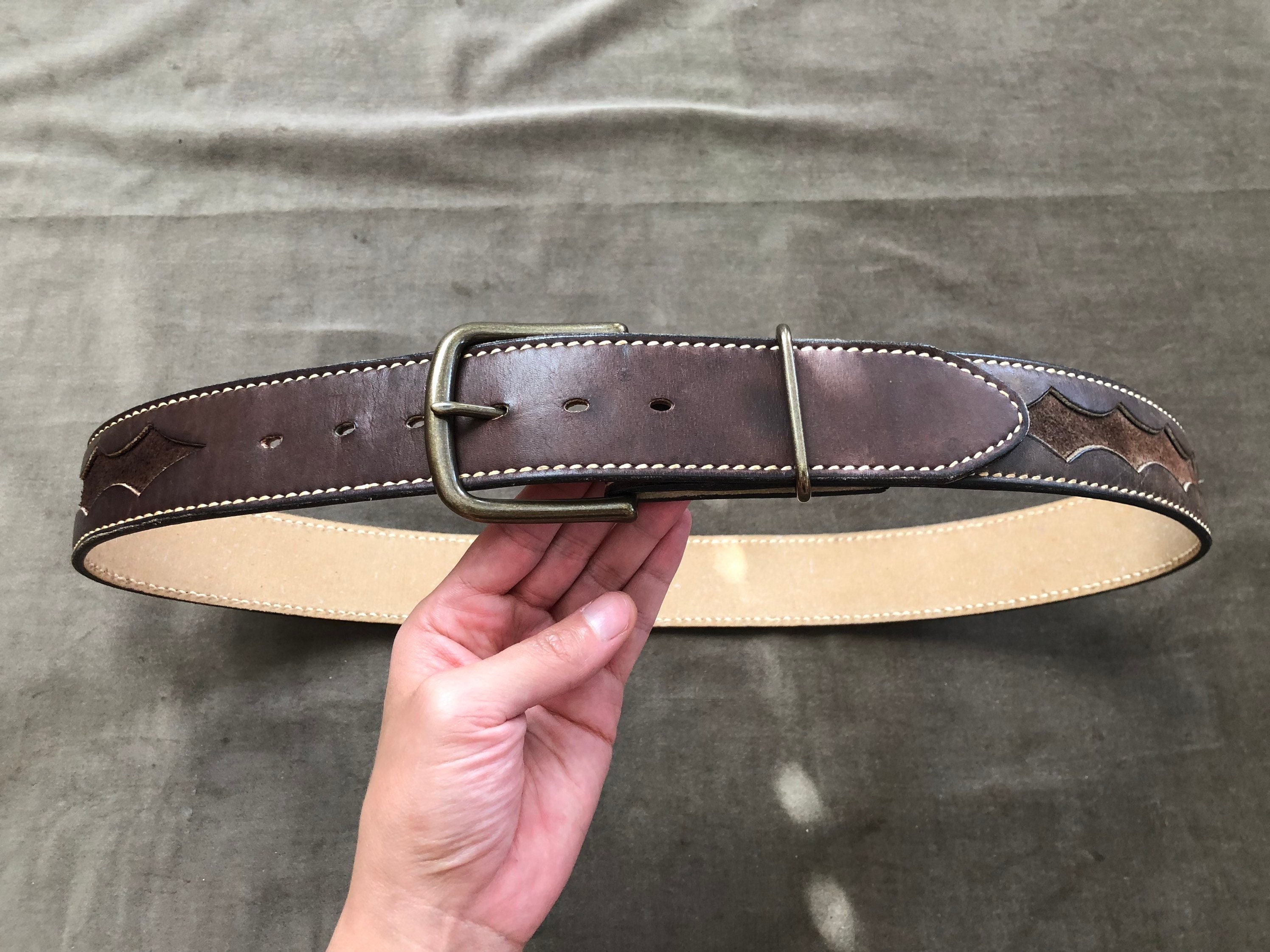 Western Heavy Duty Thick Dark Brown Leather Suede Cut Out  display picture 2