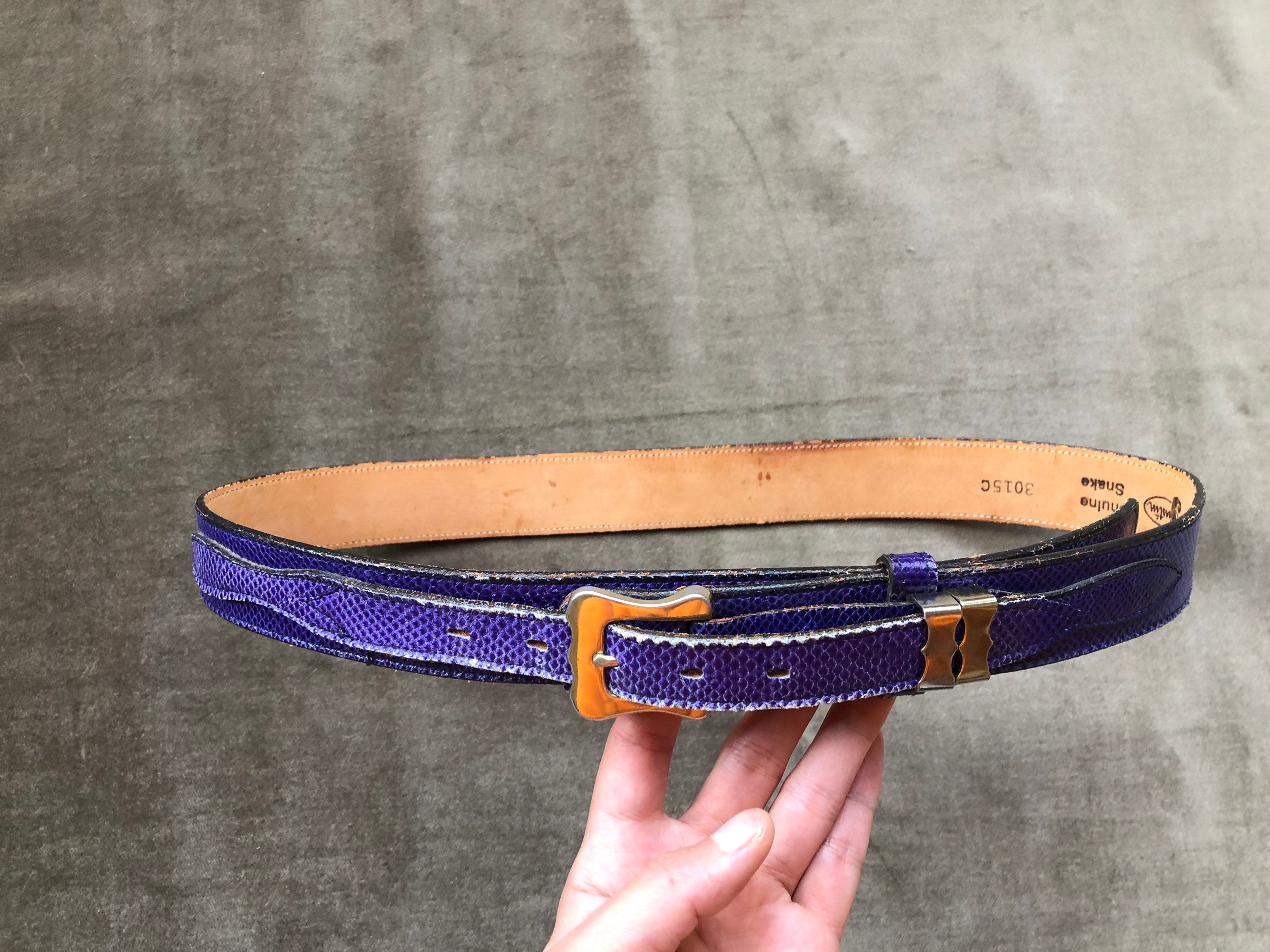 Cinture Serpente Elastiche Retrò Unisex Anni '70 Blu Navy/bianco - Foto 11