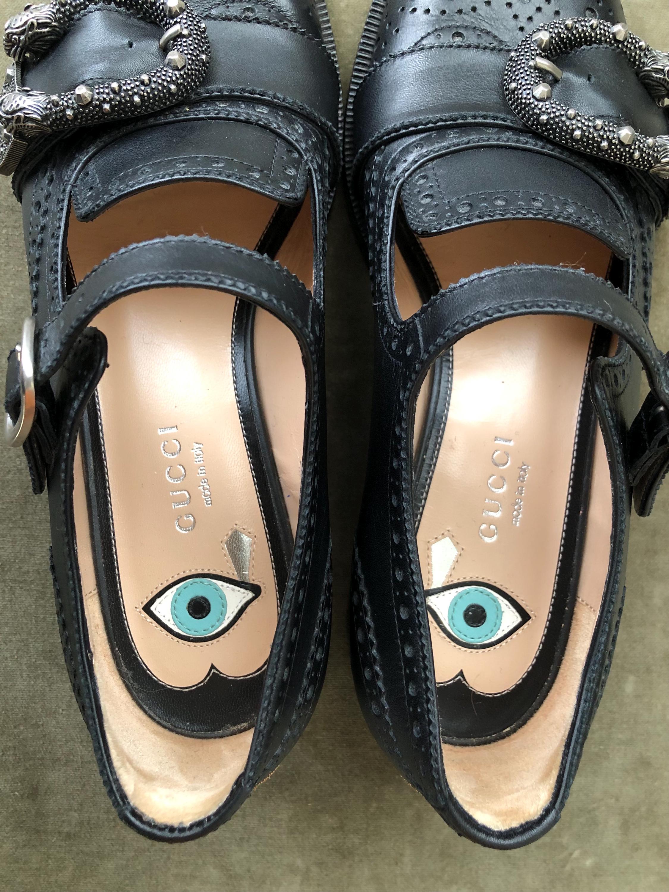 Auth GUCCI Dionysus Mary Jane Chunky Buckle Shoes Iowa Brogues
