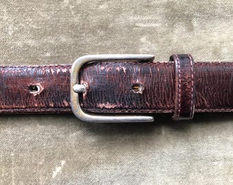 Vintage Genuine Eel Skin Woven Leather Belt, Vintage Eel  display picture 3