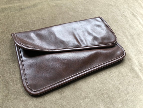 1960s 70s Built In Compact Mirror Retro Mod Faux … - image 5