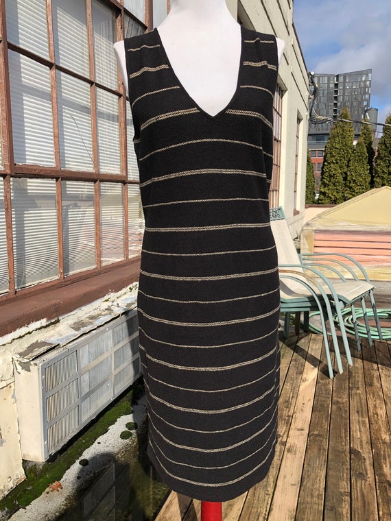 Black Linen Knit Woven Ralph Lauren Sleeveless V … - image 5