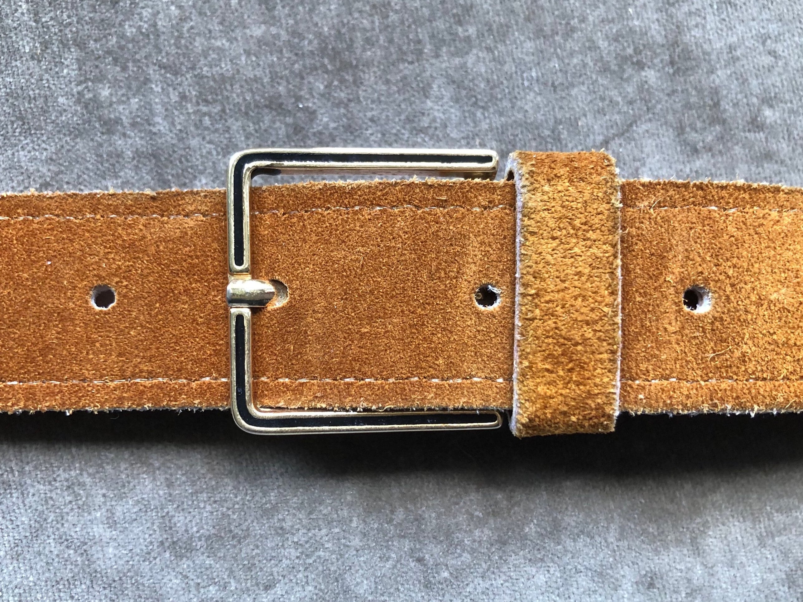 Vintage Suede Belt w funky Gold Buckle Tiffany & Co Gold Round Buckle Black Suede Belt Women main image 4