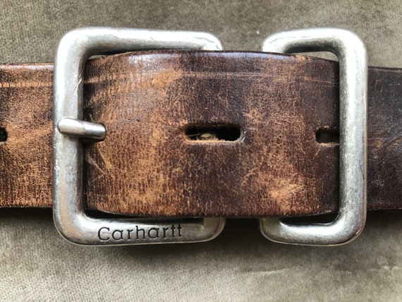Carhartt Heavy Duty 1990s Black Brown Thick Leather Work