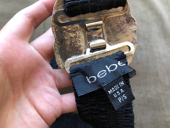 bebe Black Belt Bebe 2 for 1 Belt Set Gold Chain and Black Solid Belts Size  main image 4