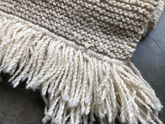 Vintage Handmade Cream Ivory Hand Knit Knitted Wo… - image 7
