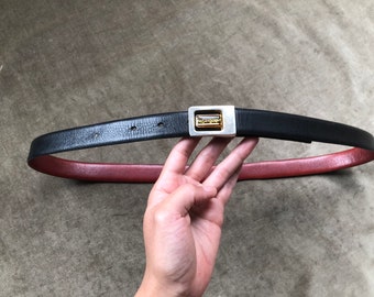 Vintage Yves Saint Laurent Retro Belt Enamel YSL Logo Clamp