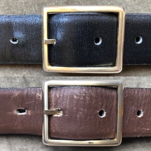 60s 70s Retro Black Brown Reversible Leather Soft Belt M L  display picture 3