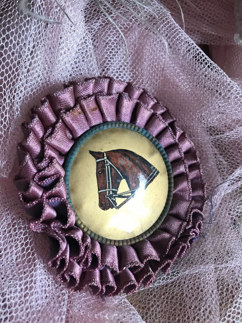 Vintage Horse Show Satin Ribbon Rosette Award Purple