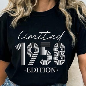 Edição limitada vintage de 1958 svg png, aniversário de 67 anos de homem svg png, aniversário de 67 anos de mulher svg png, aniversário retrô svg, camiseta vintage retrô
