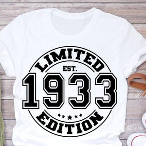 Vintage Limited Edition 1933 svg png, Man 92nd Birthday svg png, Woman 92nd Birthday png svg, Retro 92nd Birthday svg, Vintage T Shirt,