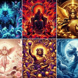 Psychedelic Greek Mythology Art Prints: AI-Enhanced Fantasy Decor (Digital Download)
