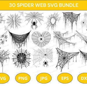 SPIDER WEB Svg, Spider Web Bundle, Cut Files For Cricut, Halloween Spider Web svg, Scary Spider svg, Instant Download, Png,Eps, Dxf