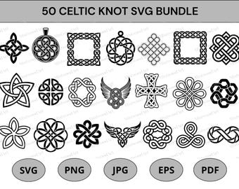Celtic Knot SVG Bundle: Crosses, Shamrocks, Clovers (Digital Files)
