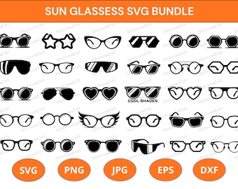 Glasses SVG Bundle: Eyewear Clipart, Sunglasses & Reading Glasses