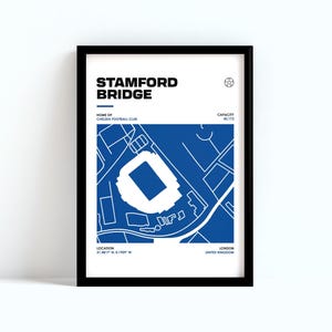 Stamford Bridge Poster | Chelsea Wall Art | Minimalist Football Stadium Print | Soccer Gift | Chelsea Decor | Chelsea Poster Gift