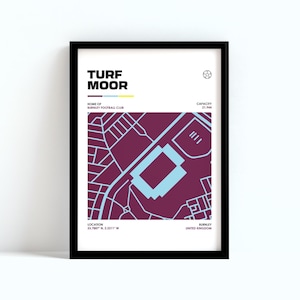 Turf Moor Poster | Burnley Wall Art | Minimalist Football Stadium Print | Soccer Gift | Burnley Decor | Burnley Gift | Burnley Poster