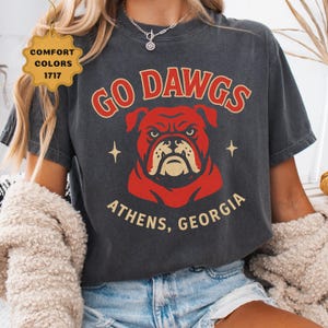 Georgia Football Go Dawgs Shirt: Comfort Colors Vintage Bulldogs Game Day Fan Tee