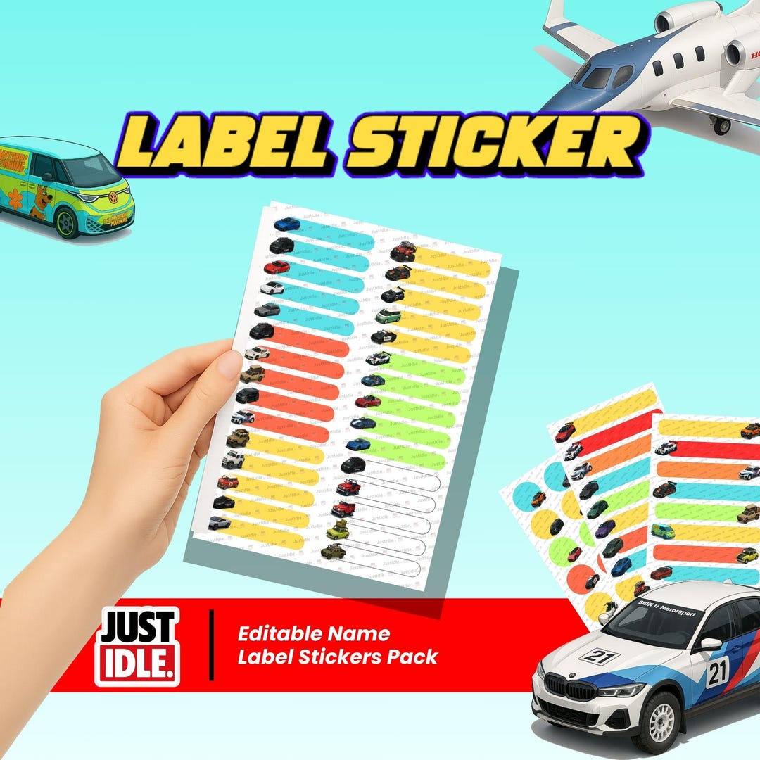 Editable Car Label Stickers: 50+ Printable Name Labels (PDF Download ...