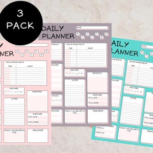 Minimalist Daily Planner Pack – 3 Aesthetic A4 PDF Designs | Instant Download To-Do List | Digital Planner Bundle