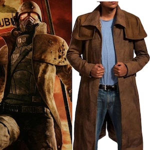 NCR Veteran Ranger Coat: Suede Leather Duster - Fallout New Vegas Cosplay