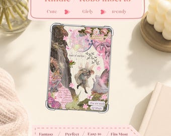 Fantasy E-Reader Insert | Fairycore Pink Magical Bookish Decor (Cardstock)