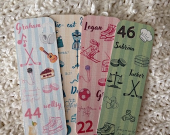 Hockey Romance Couple Bookmarks| off campus inspired | Pastel Booktok Reader Gift Set