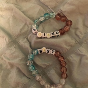 Friendship Bracelets beaded colored beads, Letter beads Friendship, bracelets, best bracelet, and friend bracelet, blue brown bracelets.