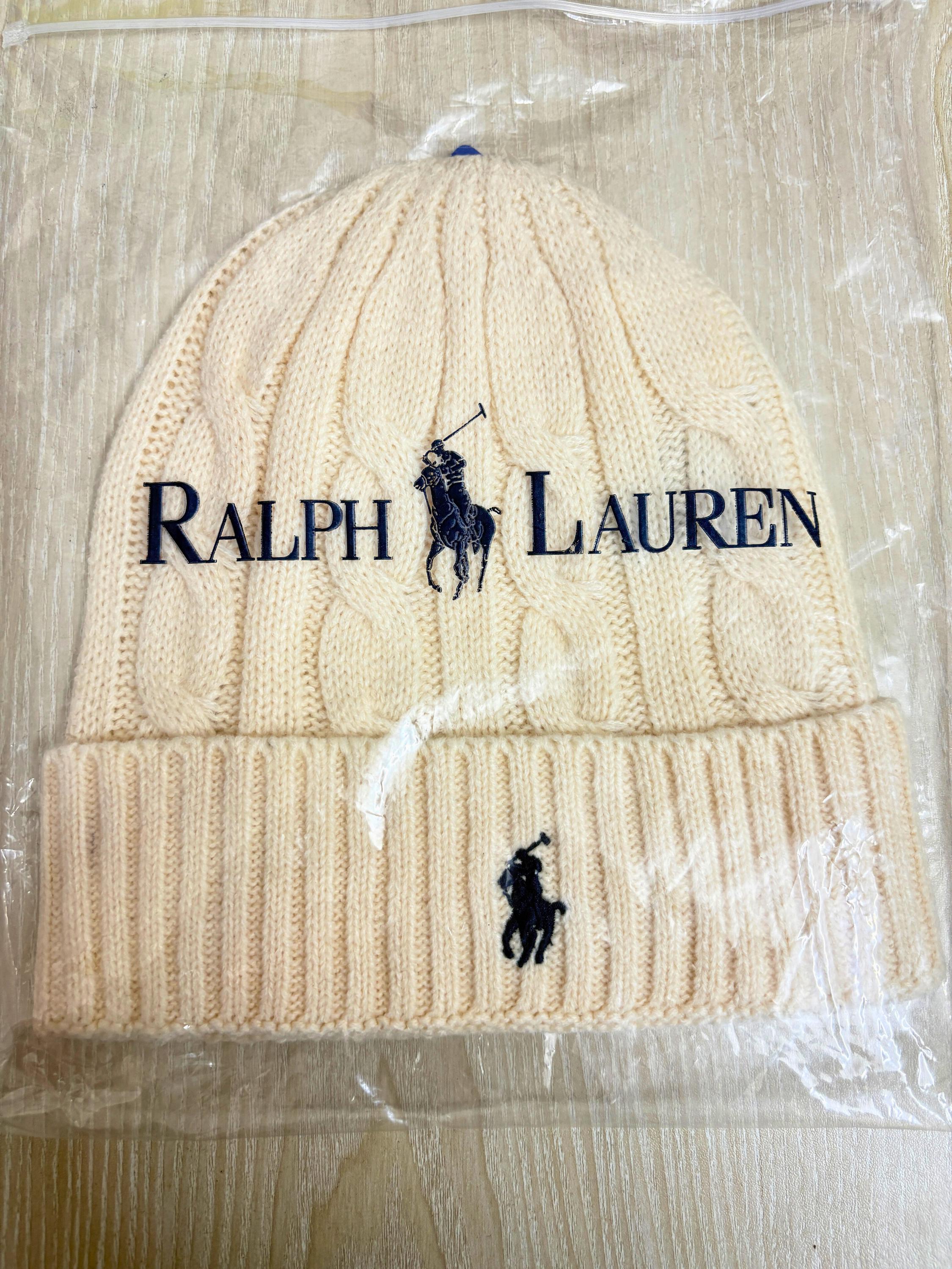 NWOT POLO RALPH LAUREN Christmas Lambswool Elongated Vintage Beanie in white. Polo Ralph Lauren Ivory Wool Blend Beanie Hat | italist  main image 2