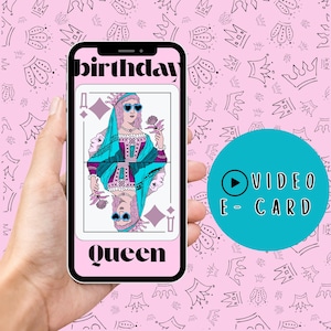 Birthday Queen Digital E-Card | Happy Birthday Digital E-Card | Animated Video E-Card | Canva Template | Instant Digital Download