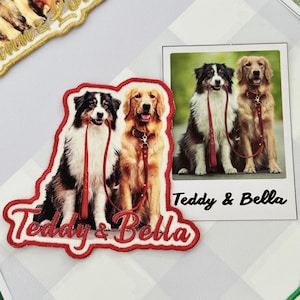Custom Dog Portrait Patch, Personalized Embroidered Photo Applique