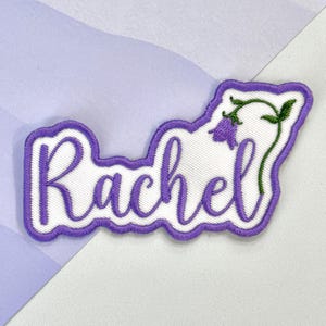 Custom Name Patch Embroidered, Personalized Name Patch Embroidered, Sew On/Iron On Patches for Clothes Jackets Backpacks, Flower Name Patch