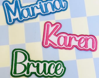 Custom Embroidered Name Patch, Iron On/Sew On