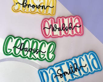 Custom Embroidered Name Patch, Iron On or Sew On