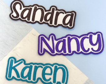 Custom Embroidered Name Patch, Sew On or Iron On