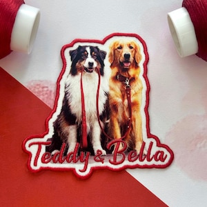 Custom Dog Portrait Embroidery Patches, Personalized Photo Dog Patches, Custom Hybrid Patch, Sew On/iron On Patch Applique For Clothes Hats