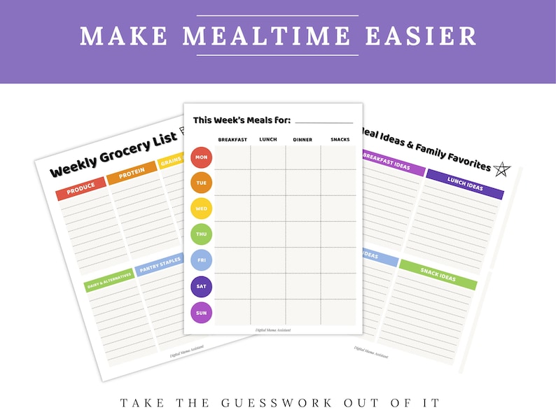 Toddler Meal Planner Printable PDF | Weekly Kids Meal Plan & Grocery ...