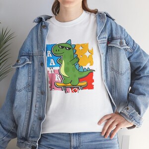 Skateboarding Dinosaur Tee | Cute Dino Skateboard Graphic Shirt