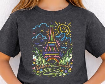Paris Eiffel Tower Toddler Tee: Europe Travel Shirt, Fashion Lover Gift