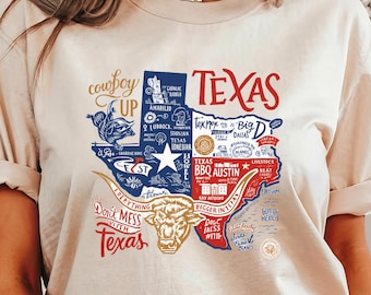 Texas Tshirt Sweatshirt, State Map Shirt, Unisex Funny Graphic Tee