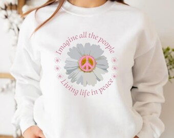 Imagine Peace Shirt, Imagine All the People Living Life in Peace gift: unisex 100% cotton