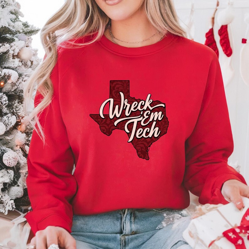 Wreck 'em Texas Tech Sweatshirt, Gameday Tee, Texas Mama Shirt - Etsy